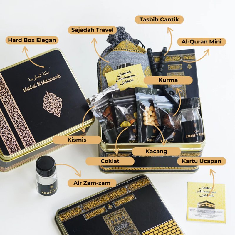 Hampers Gift Box Tin premium sajadah quran
