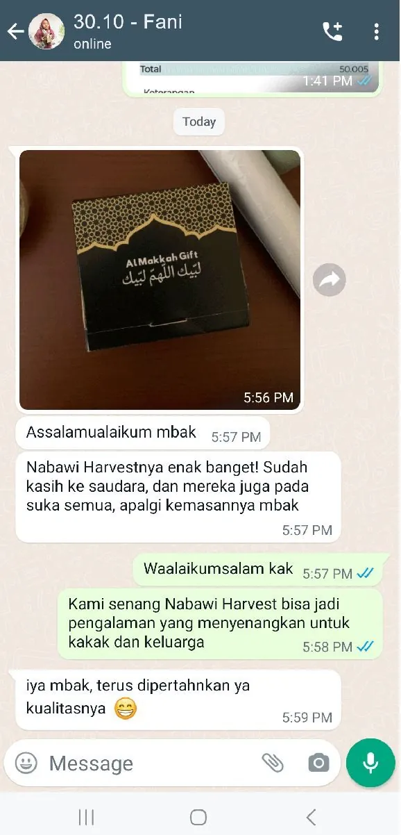 Testimoni pembeli oleh-oleh haji umroh Waqfi