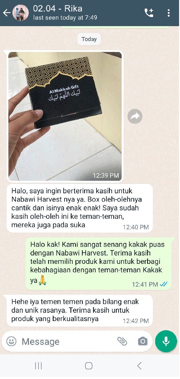 Testimoni pembeli oleh-oleh haji umroh Waqfi