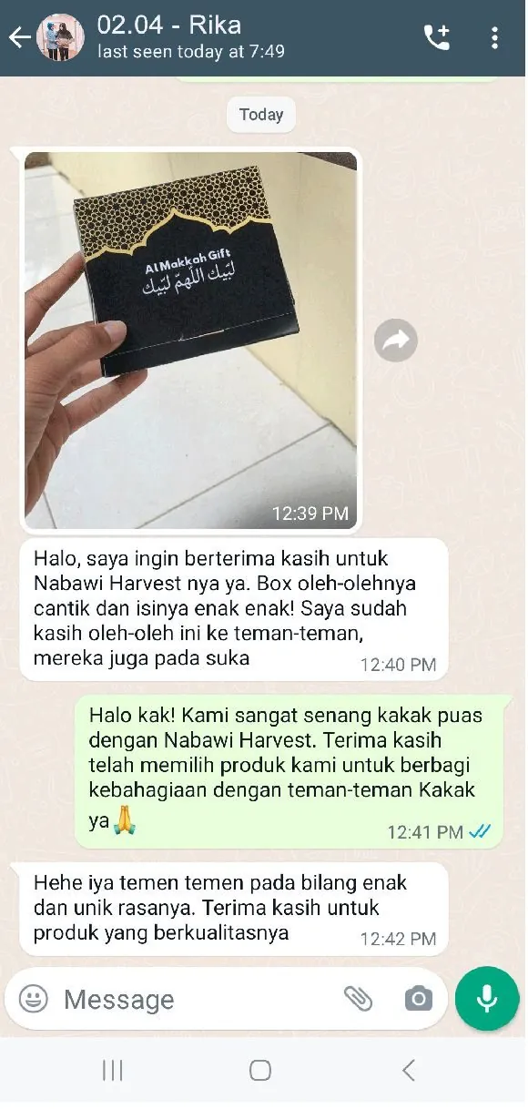Testimoni pembeli oleh-oleh haji umroh Waqfi